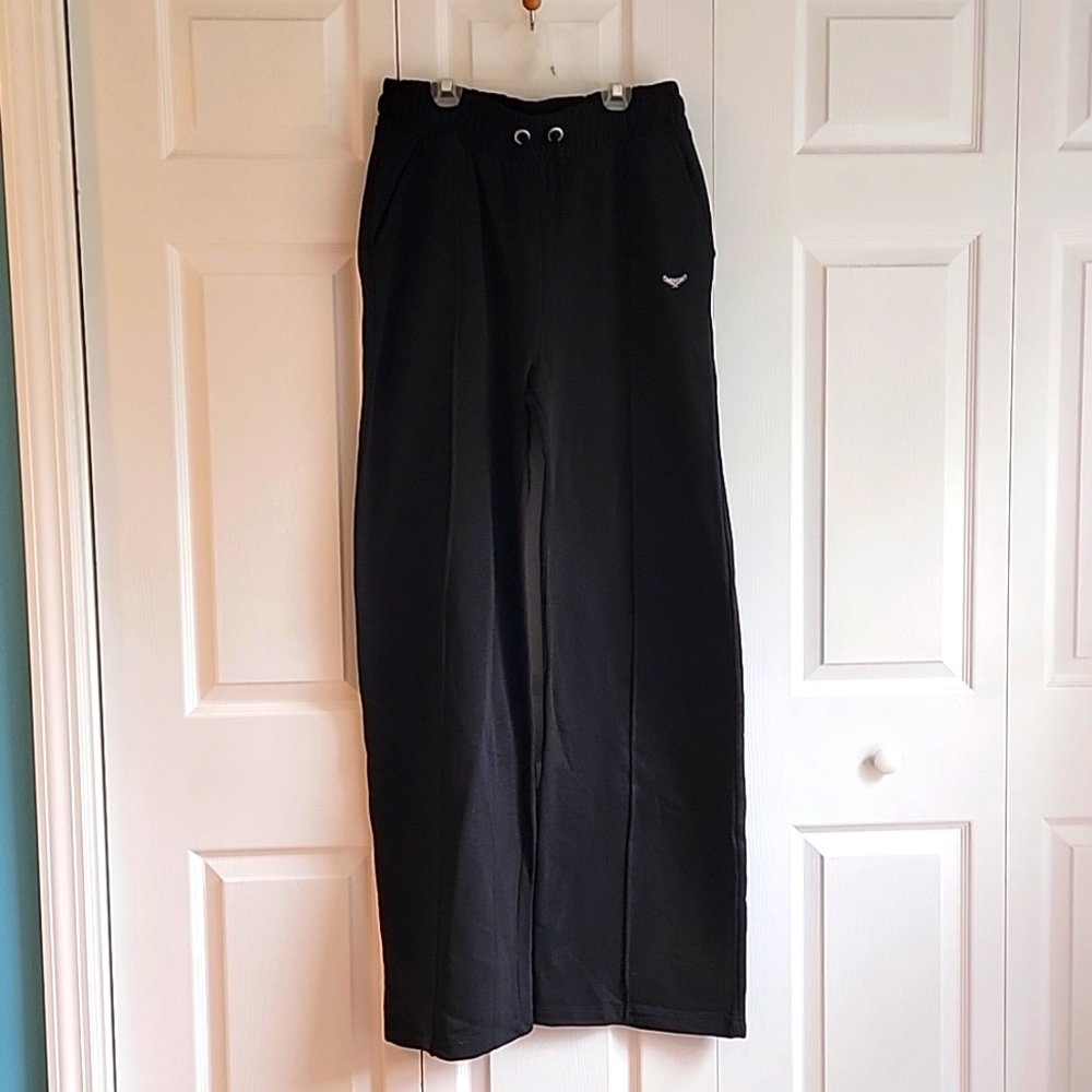 Black Wide-Leg Sweatpants